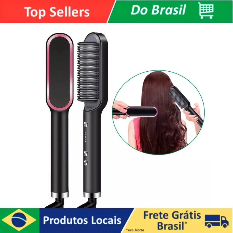 Escova De Cabelo 3 em 1 + Brinde